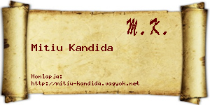 Mitiu Kandida névjegykártya